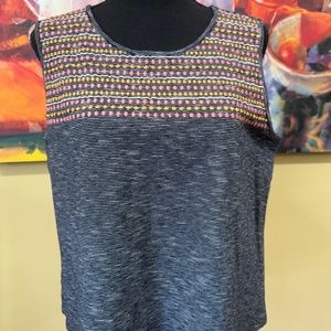 Talbots Sleeveless embroidered top - Size Petite Large